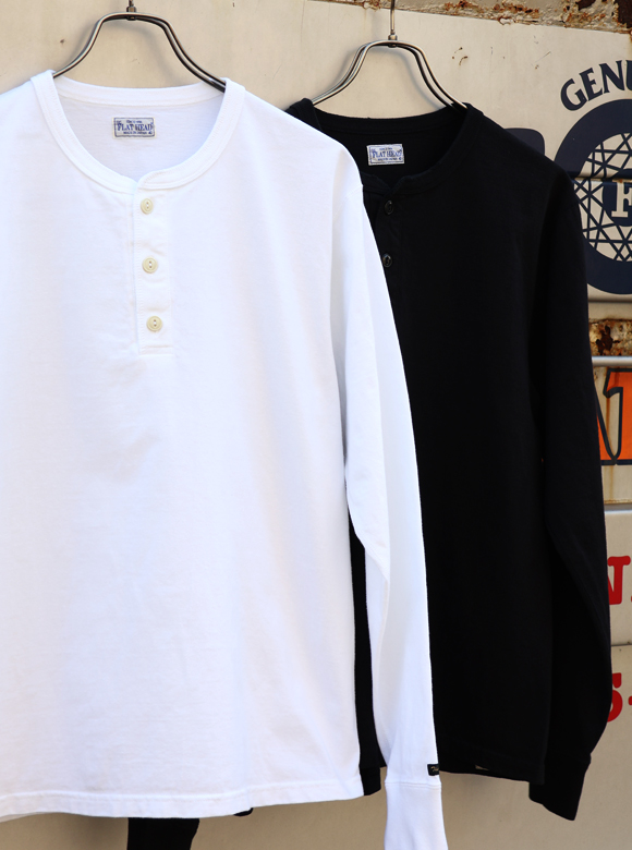 .01 肉厚でコシのある生地を使用したヘンリーネックロングスリーブTシャツ