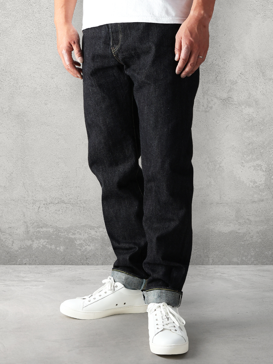 14.5oz 左綾ジンバブエコットン リラックステーパード ジーンズ FN-D112
