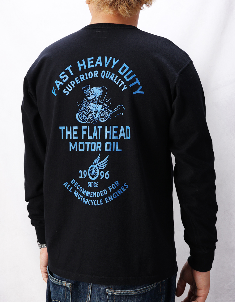 吊り生地 ロングスリーブTシャツ - FH MOTOR OIL -