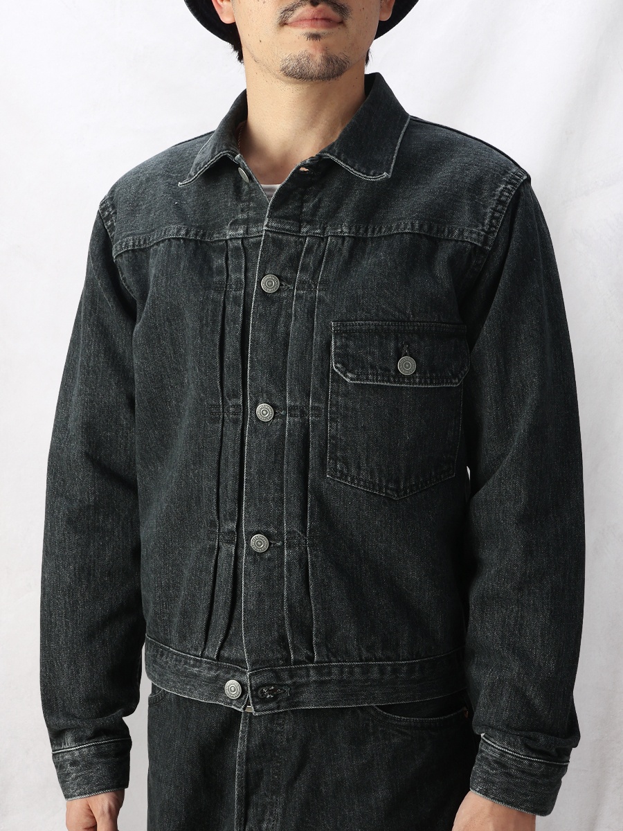 12.5oz 加工 ブラックデニムジャケット 40sモデル FN-OJ-DB001C