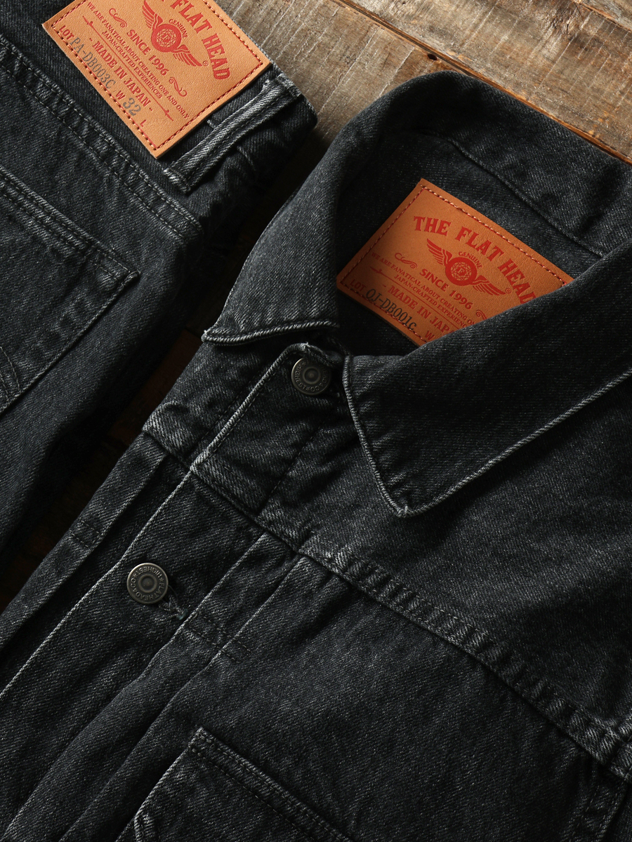 12.5oz 加工 ブラックデニムジャケット 40sモデル FN-OJ-DB001C