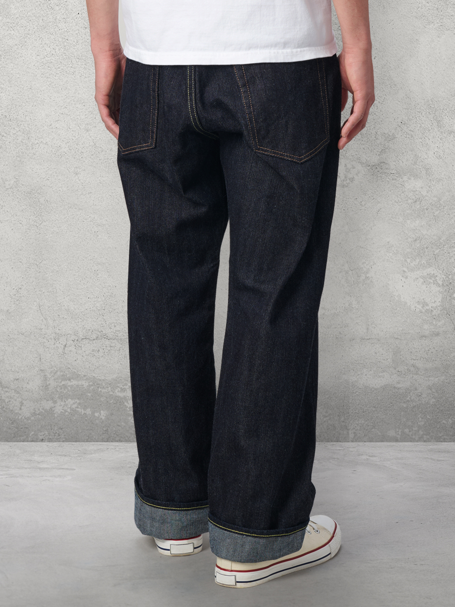 14.5oz 左綾ジンバブエコットン ワイドストレート ジーンズ FN-D111