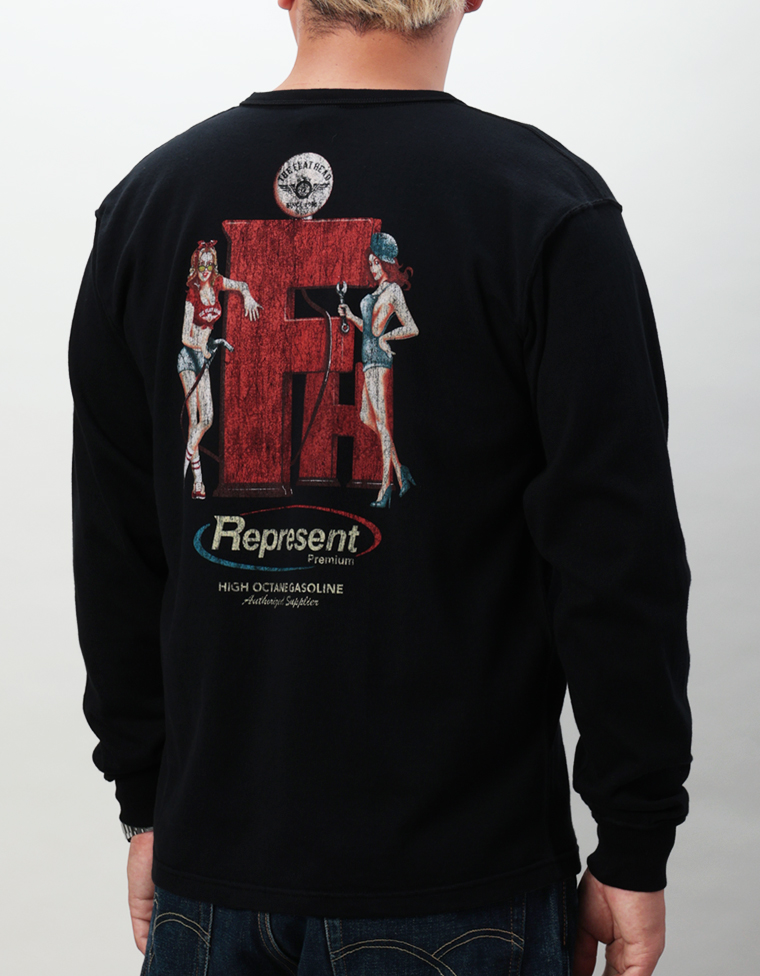 吊り生地 ロングスリーブTシャツ - GAS STATION -